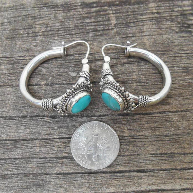 Bohemian Vintage Ohrringe mit Turqouise Stein