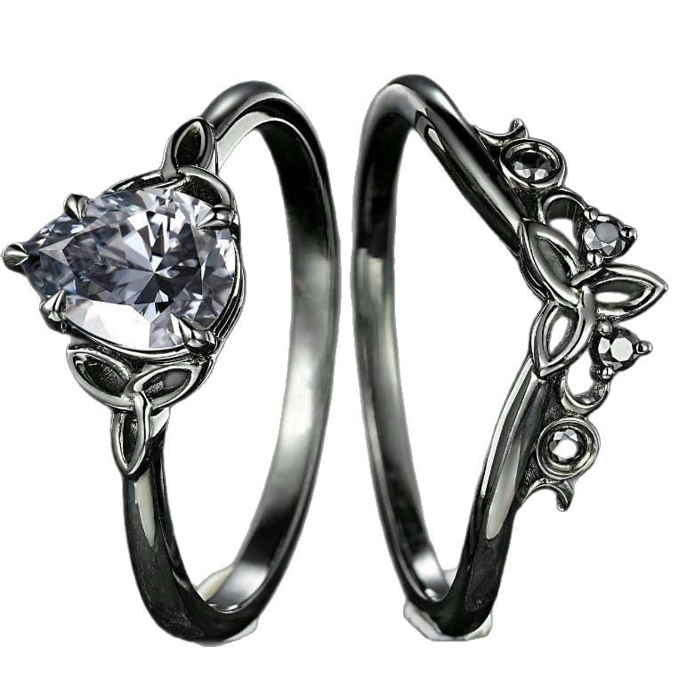Geschichteter Ring Set mit Kristall