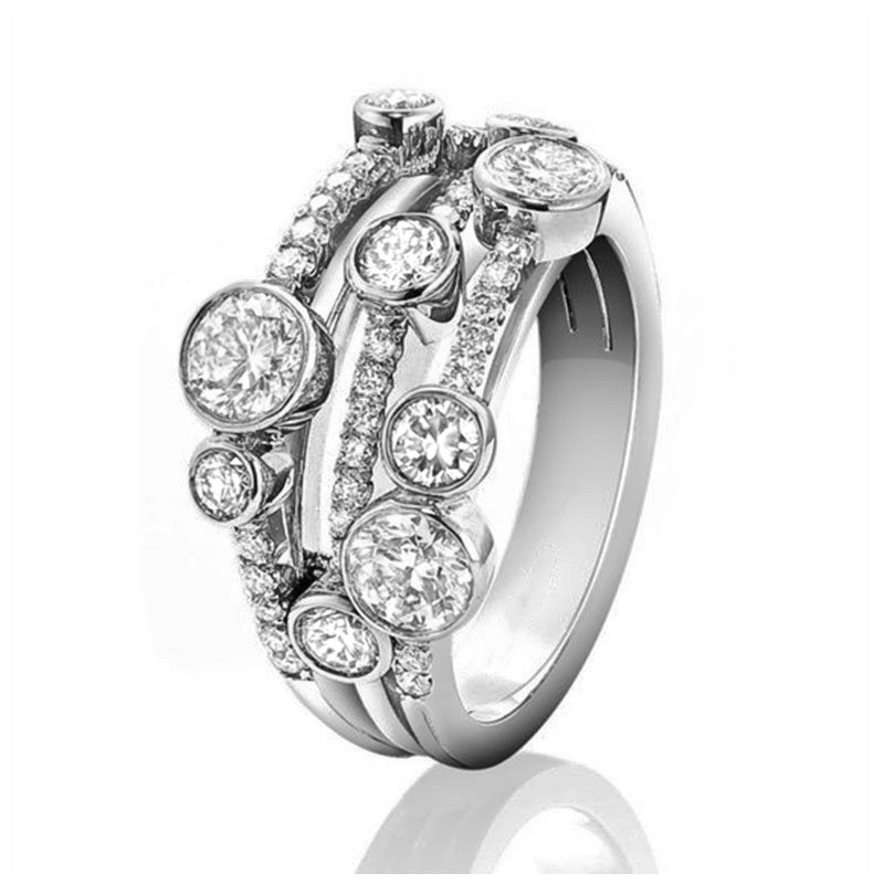 Vintage versilbert geschichteten Zirkonia Ring