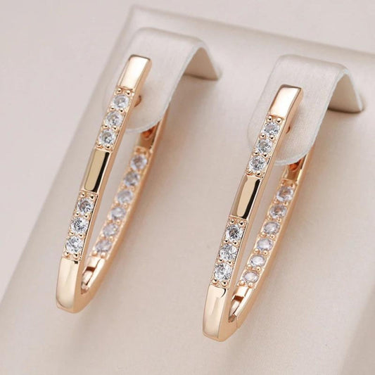 Elegante Zirkonia Ohrringe in Goldener oder Silberner Farbe