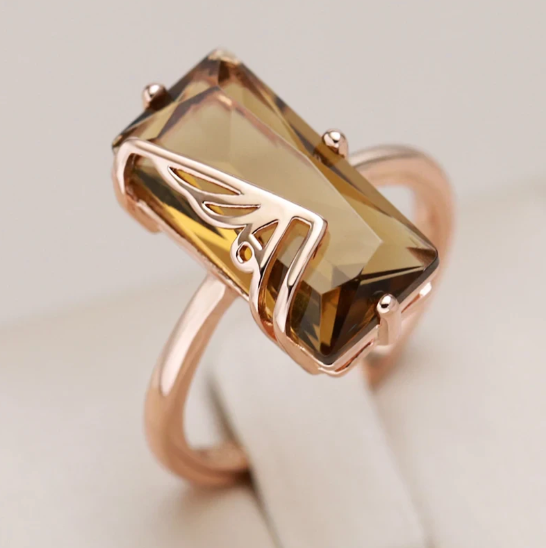 Elegantes Bernsteinset mit luxuriöser 18 Kt. Roségoldplattierung