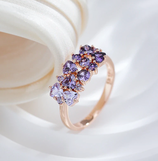 Eleganter Amethyst Ring in Roségold Farbe