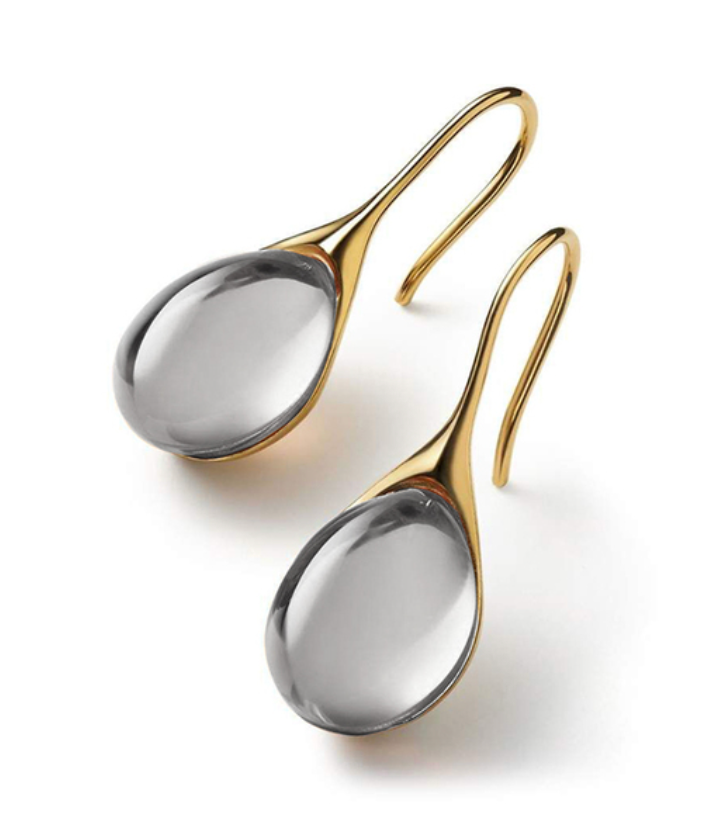 Kristalltropfen-Ohrringe in Gold- und Silberfarben