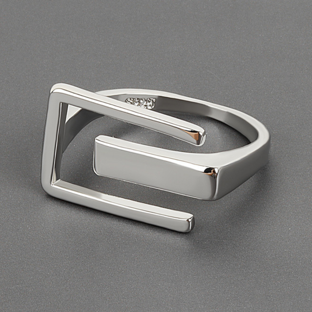 Eleganter verstellbarer modernistischer Ring aus hochwertigem 925er Sterlingsilber
