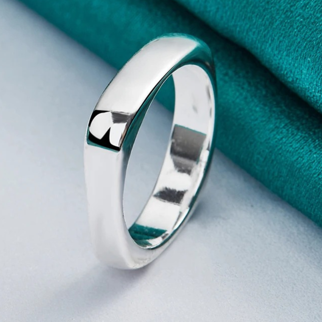 Eleganter verstellbarer Ring aus 925 Sterling Silber im schlichten Quadratform-Design