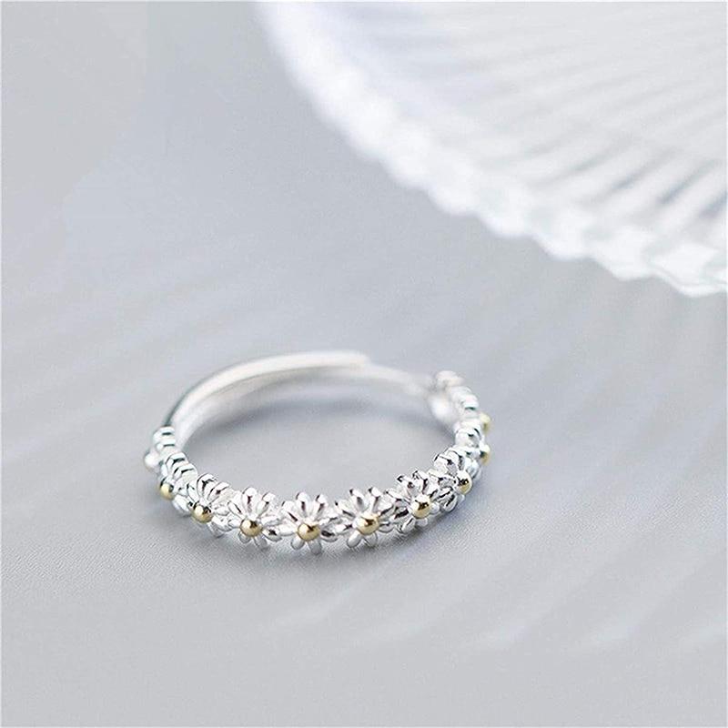 Boho Verstellbarer Gänseblümchen Ring