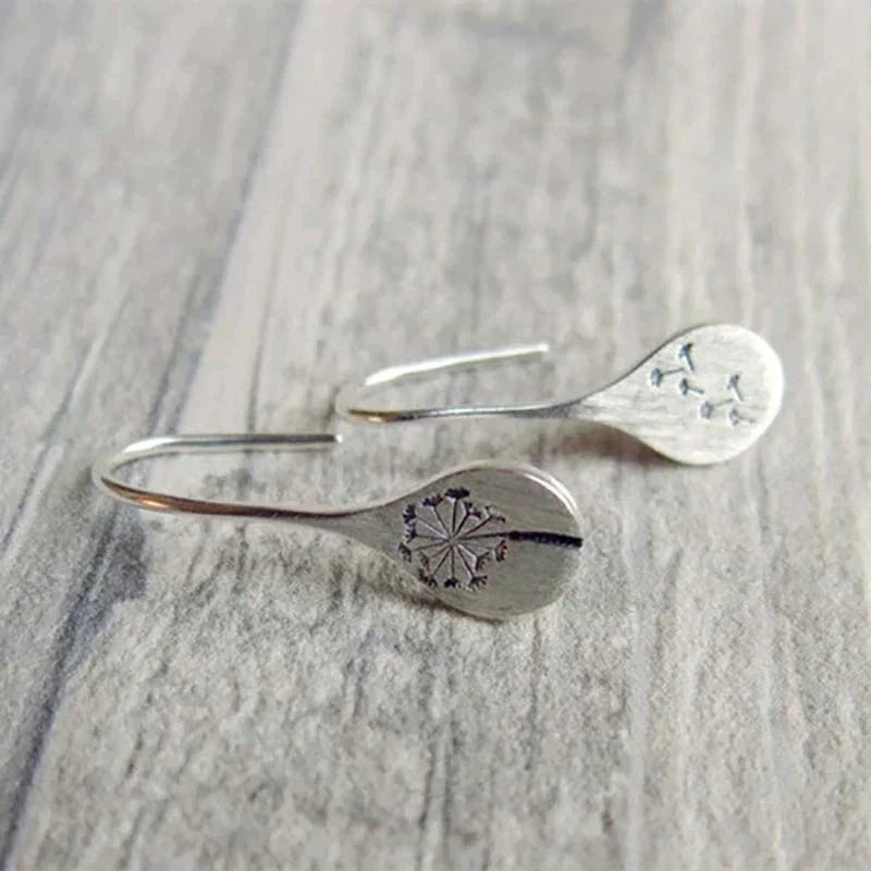 925 Sterling Silber Löwenzahn-Ohrringe