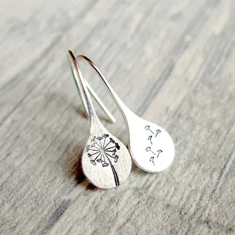 925 Sterling Silber Löwenzahn-Ohrringe