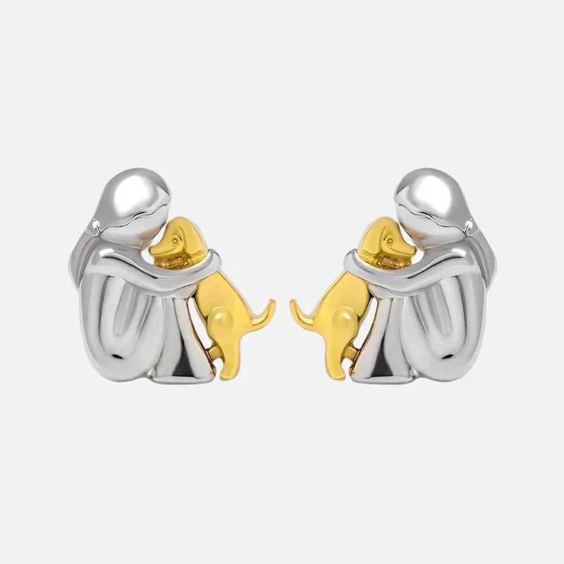 NURI – Elegante bicolor Bicolor-Umarmungs-Ohrstecker aus Silber & Gold für stilvollen Look
