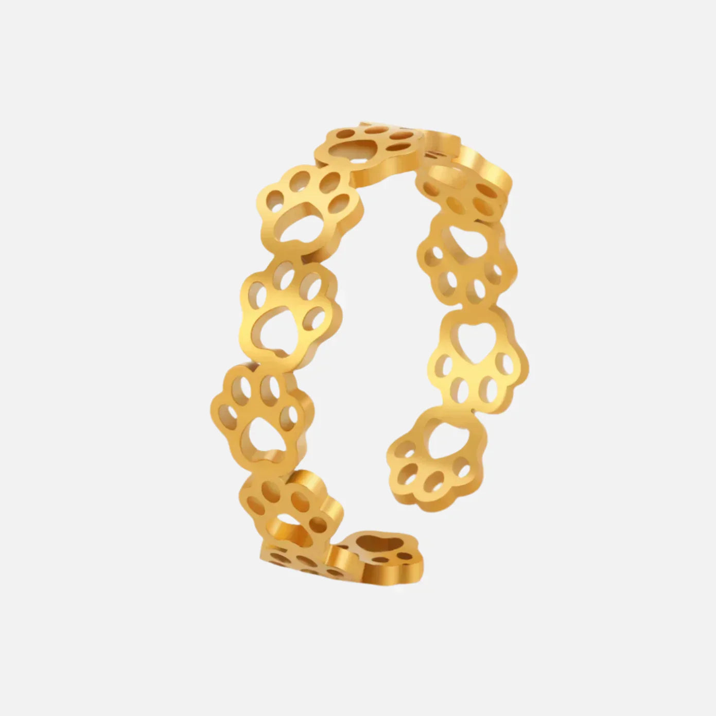 Verstellbarer Edelstahl-Pfotentattoo-Ring – Stilvoller Schmuck für Tierliebhaber
