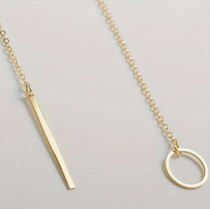 Ethnische Alloy Kreis & Stab Anhänger Halskette
