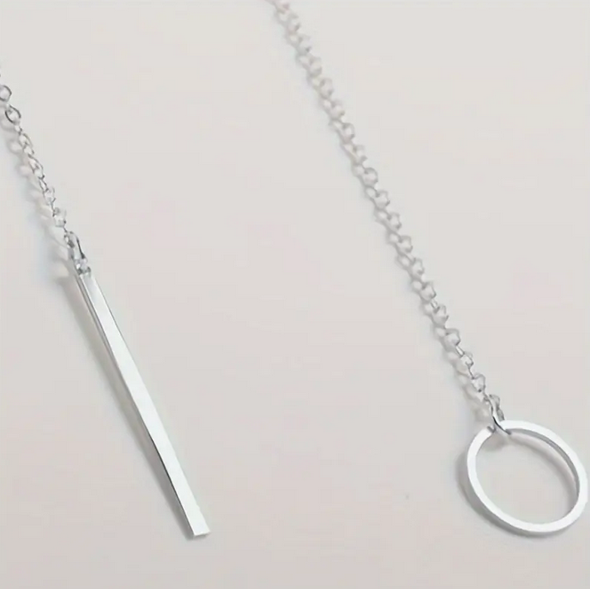 Ethnische Alloy Kreis & Stab Anhänger Halskette