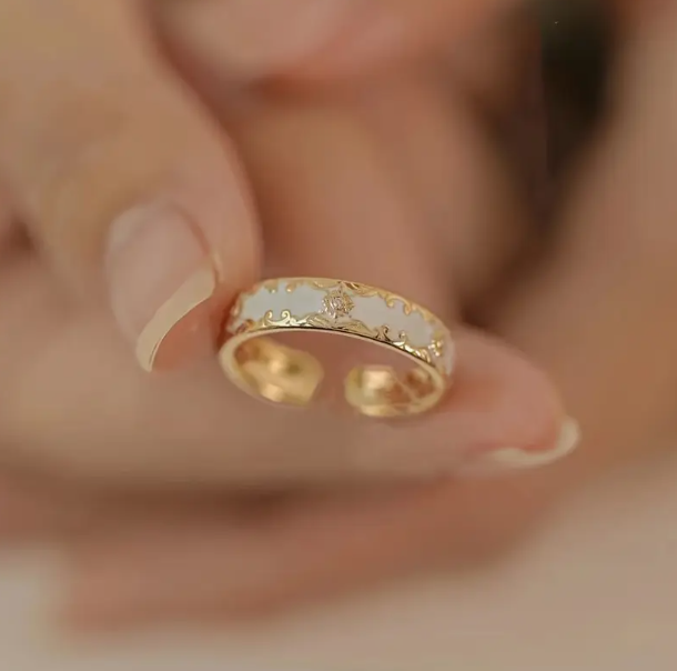 Eleganter Vintage-Cuffring aus Kupfer