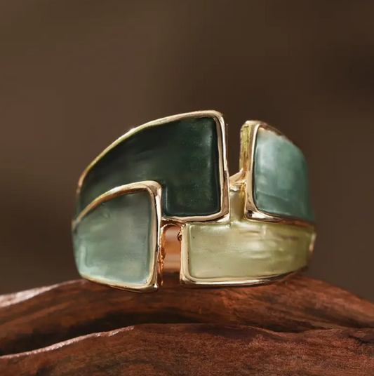Eleganter französisch inspirierter Vintage Emaille-Ring