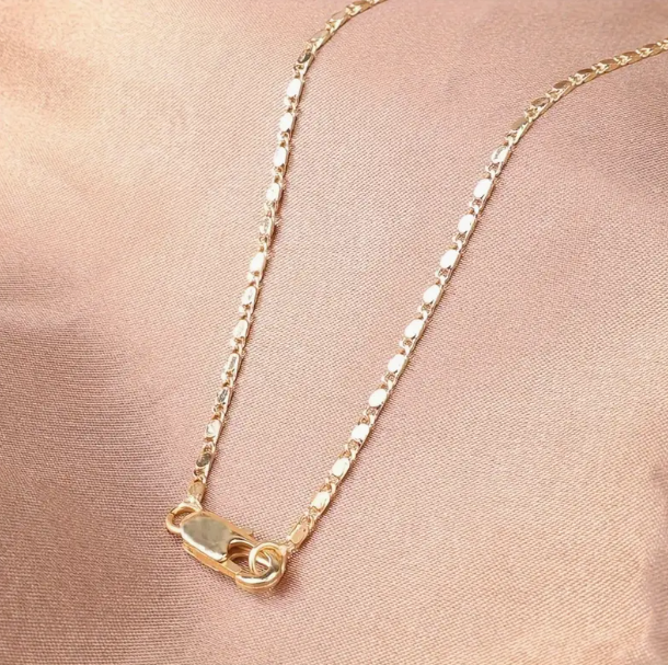 Italienische flache 18K vergoldete Punk-Halskette