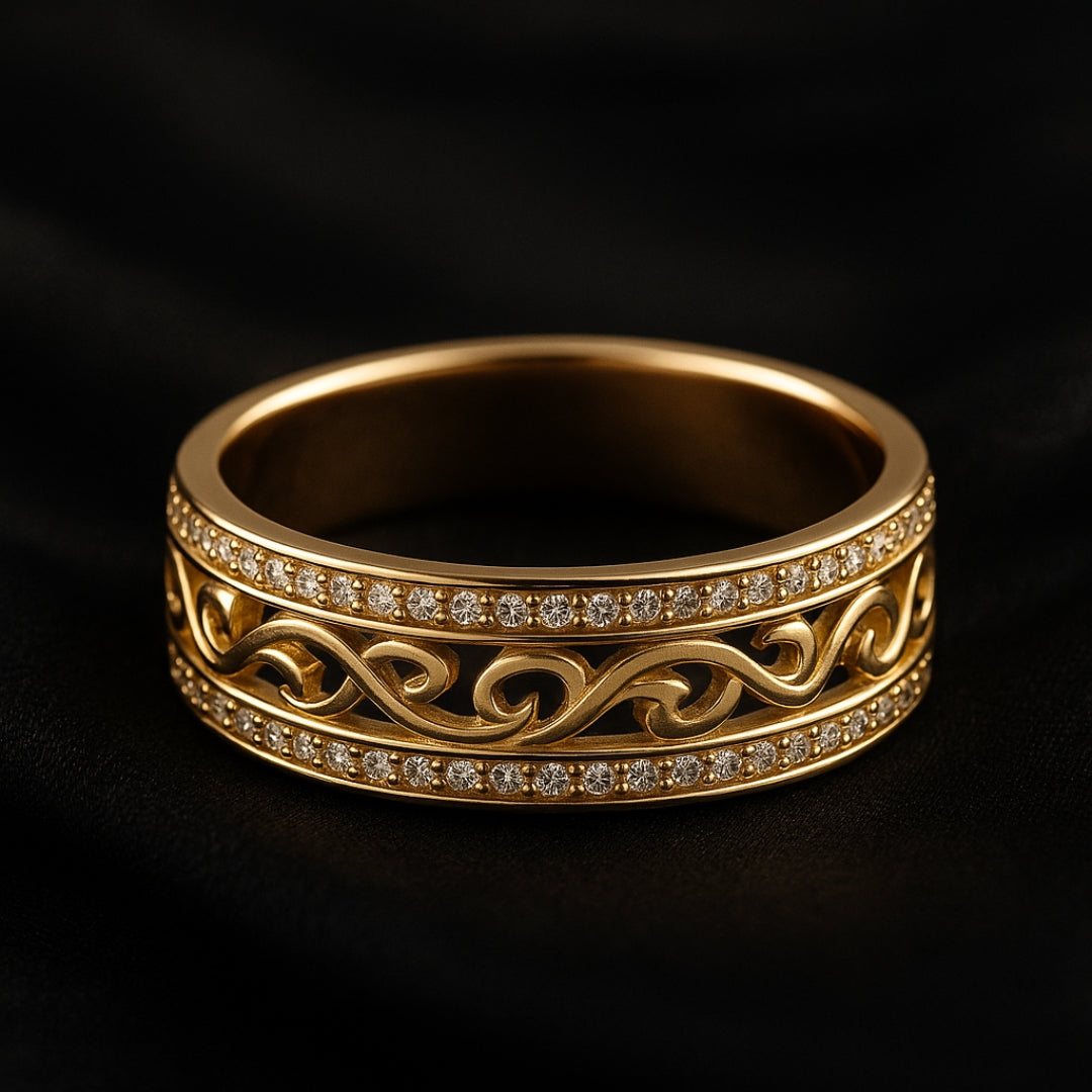 Eleganter Hohler Ring mit Zirkonen