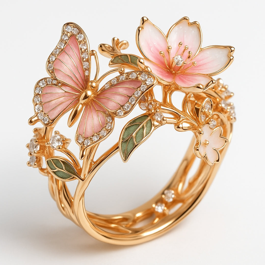Natur Schmetterling Zirkonia Ring