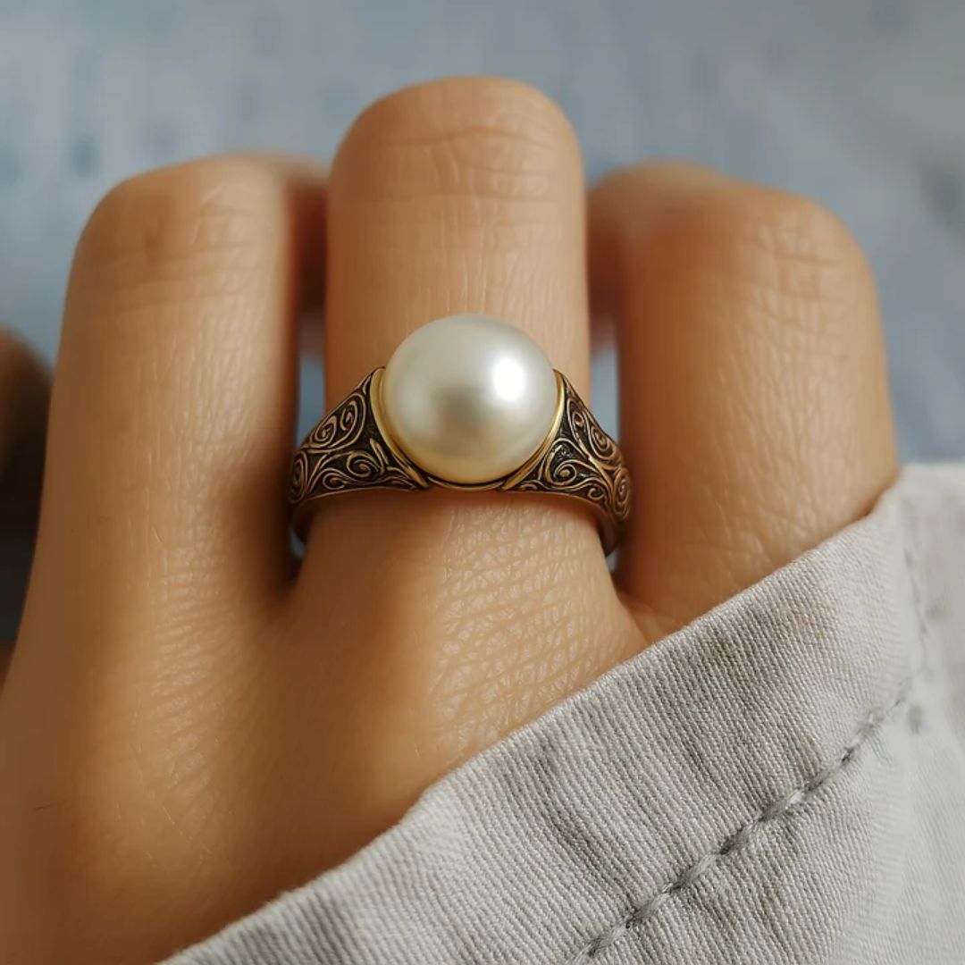 Vintage Goldene Farbe Perle Ring