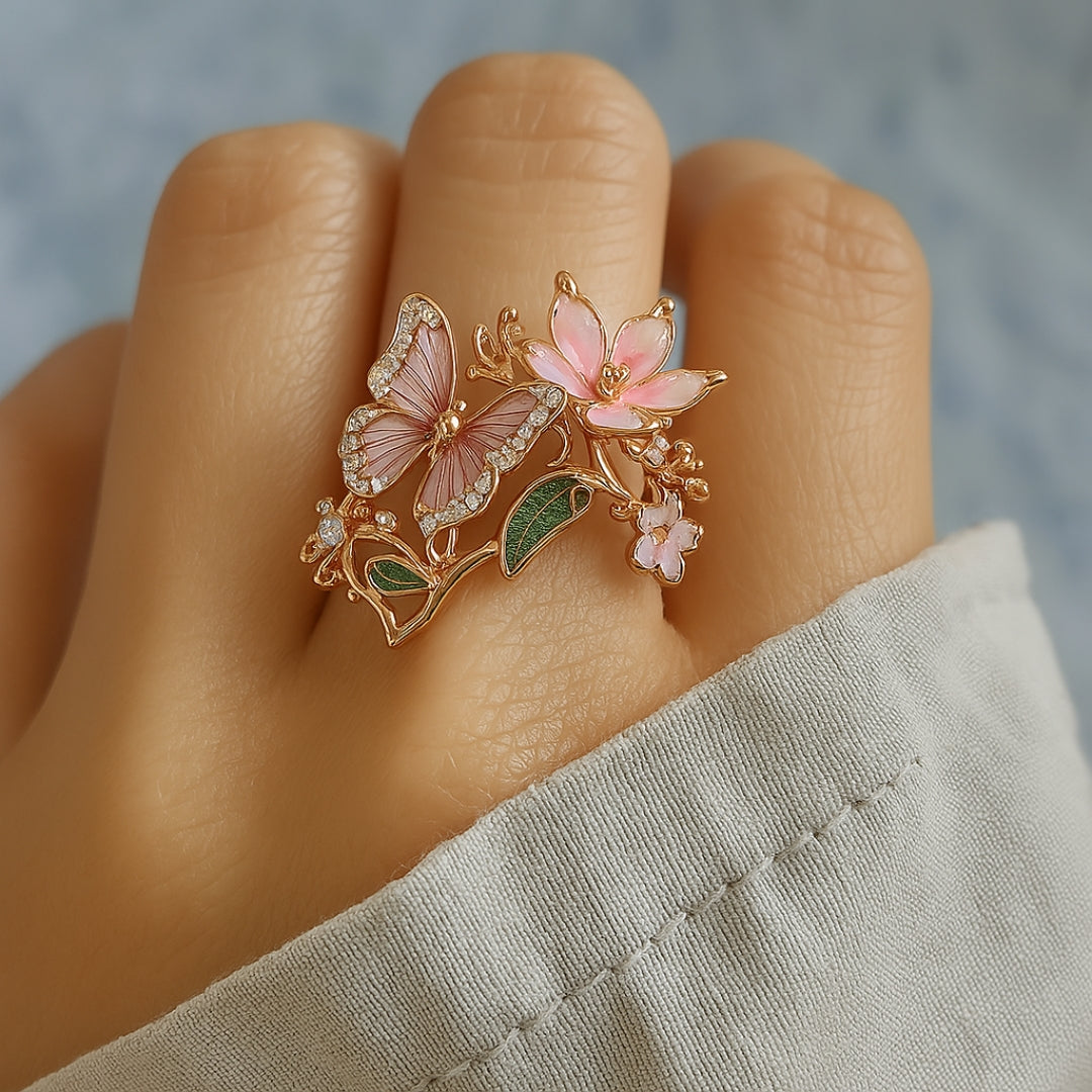 Natur Schmetterling Zirkonia Ring