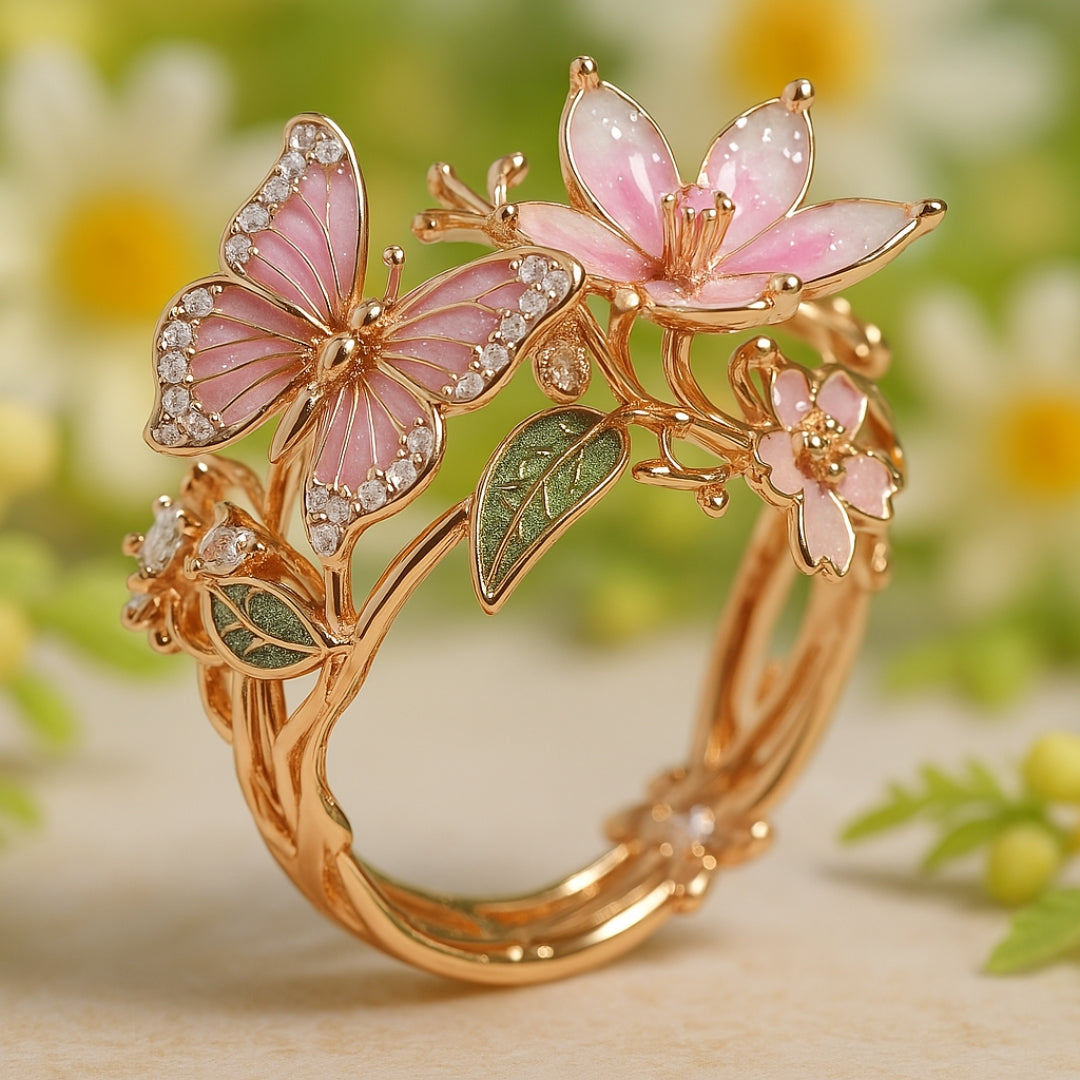 Natur Schmetterling Zirkonia Ring