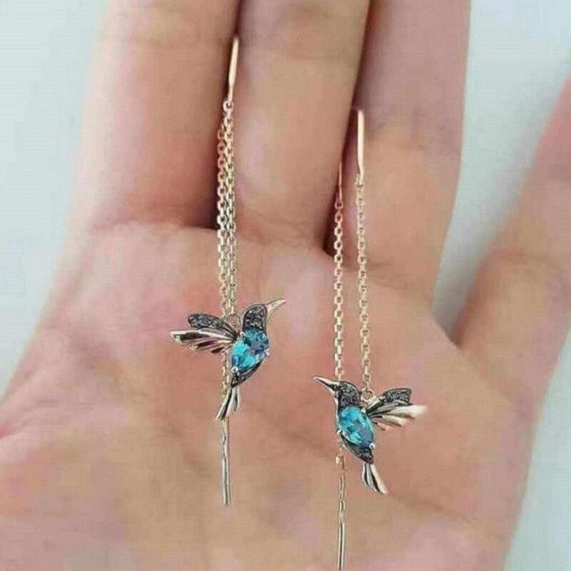 Zierliche Kolibri Ohrringe mit Zirkonia