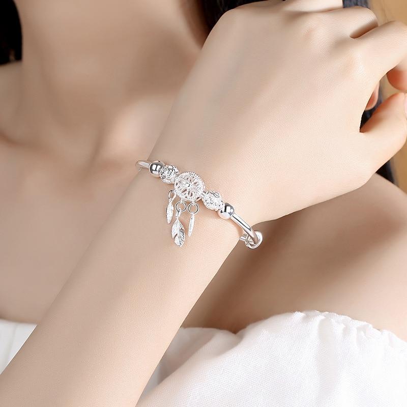 Silberne Verstellbare Traumfänger Charme Armband
