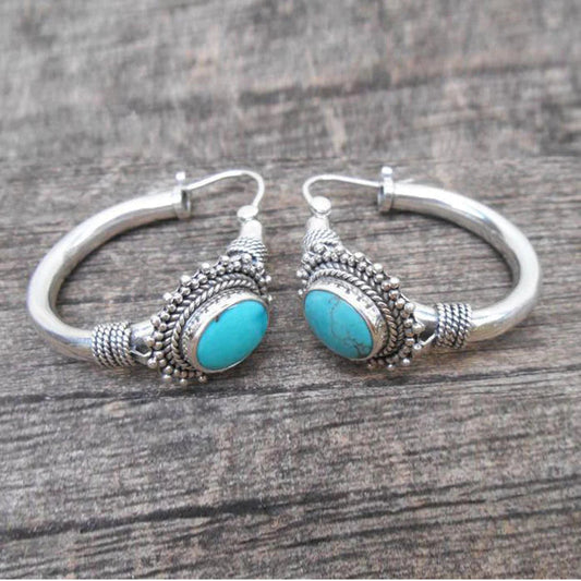 Bohemian Vintage Ohrringe mit Turqouise Stein