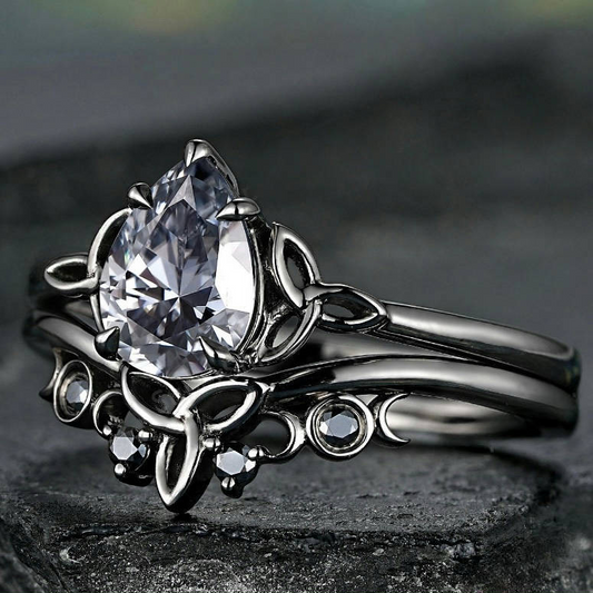 Geschichteter Ring Set mit Kristall