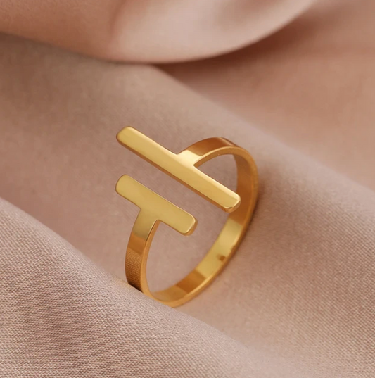 Stylischer Verstellbarer Goldfarbener Ring für jeden Anlass