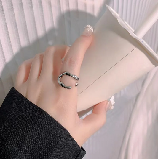 Chic unregelmäßiger Boho-Ring aus hochwertigem 925er Sterlingsilber