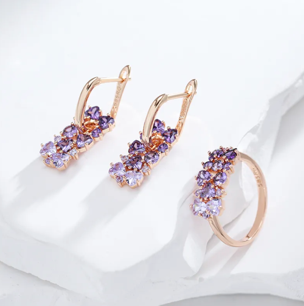 Eleganter Amethyst Ring in Roségold Farbe