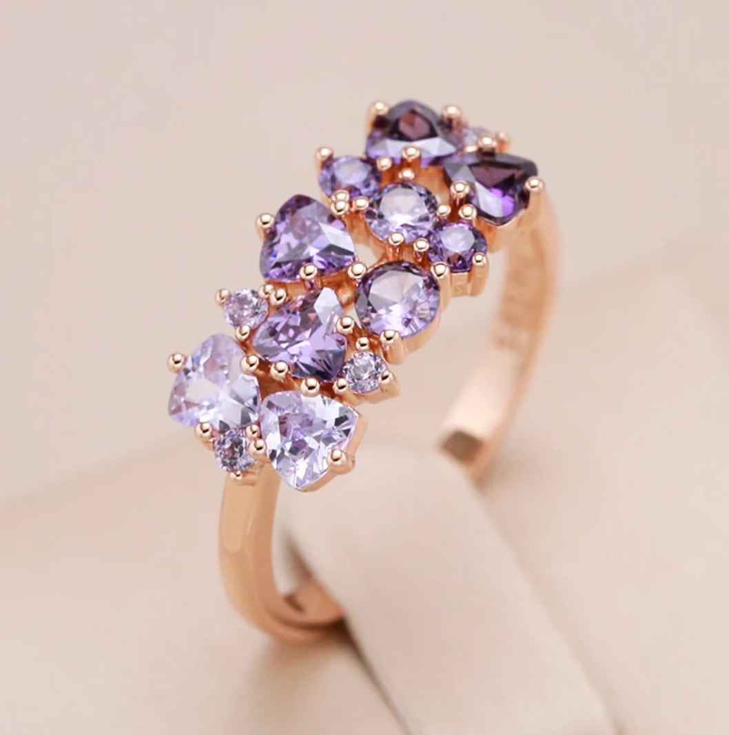 Eleganter Amethyst Ring in Roségold Farbe