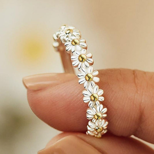 Boho Verstellbarer Gänseblümchen Ring