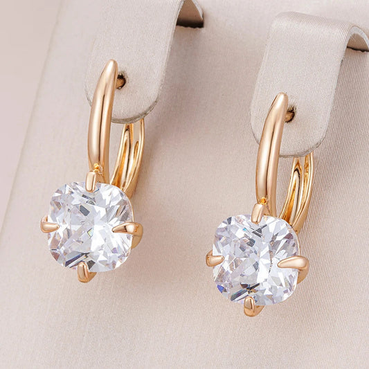 Runde Kristall-Ohrringe in Gold