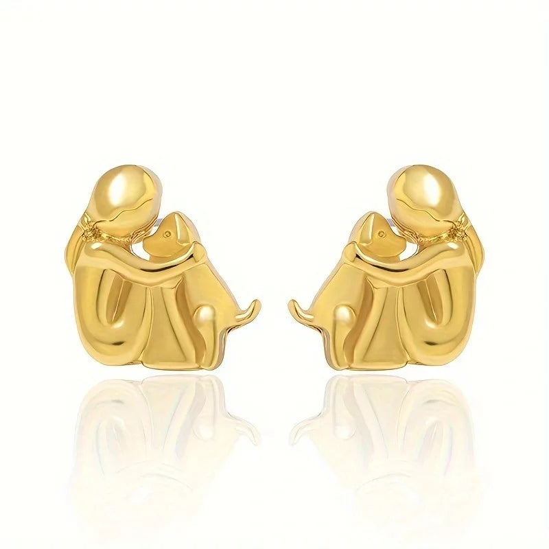 NURI – Elegante bicolor Bicolor-Umarmungs-Ohrstecker aus Silber & Gold für stilvollen Look