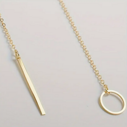 Ethnische Alloy Kreis & Stab Anhänger Halskette