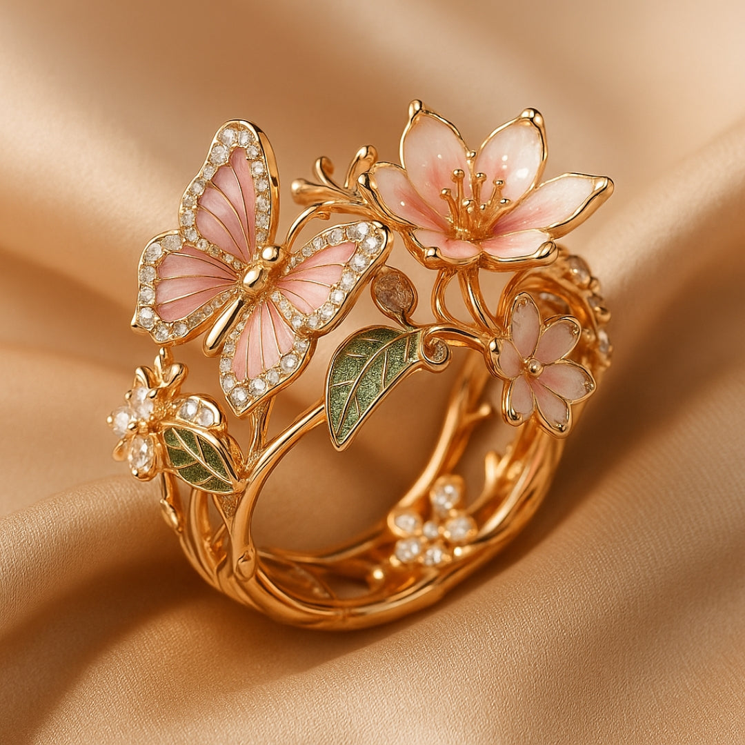 Natur Schmetterling Zirkonia Ring