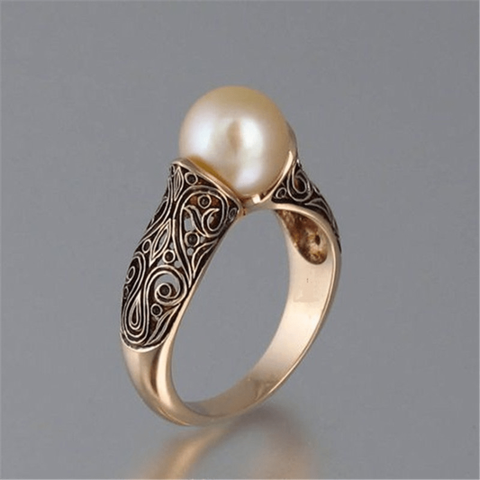Vintage Goldene Farbe Perle Ring