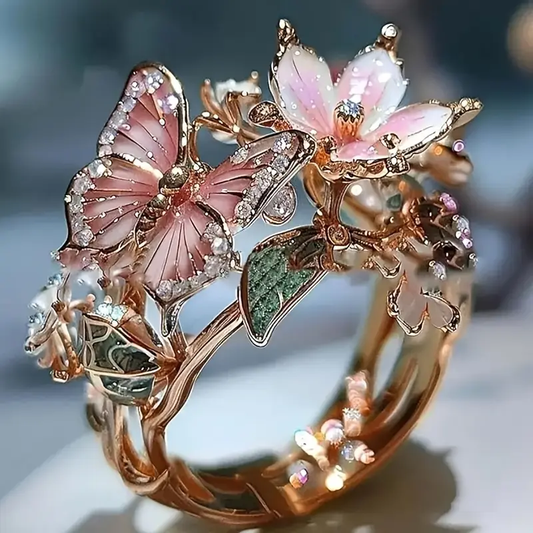 Natur Schmetterling Zirkonia Ring