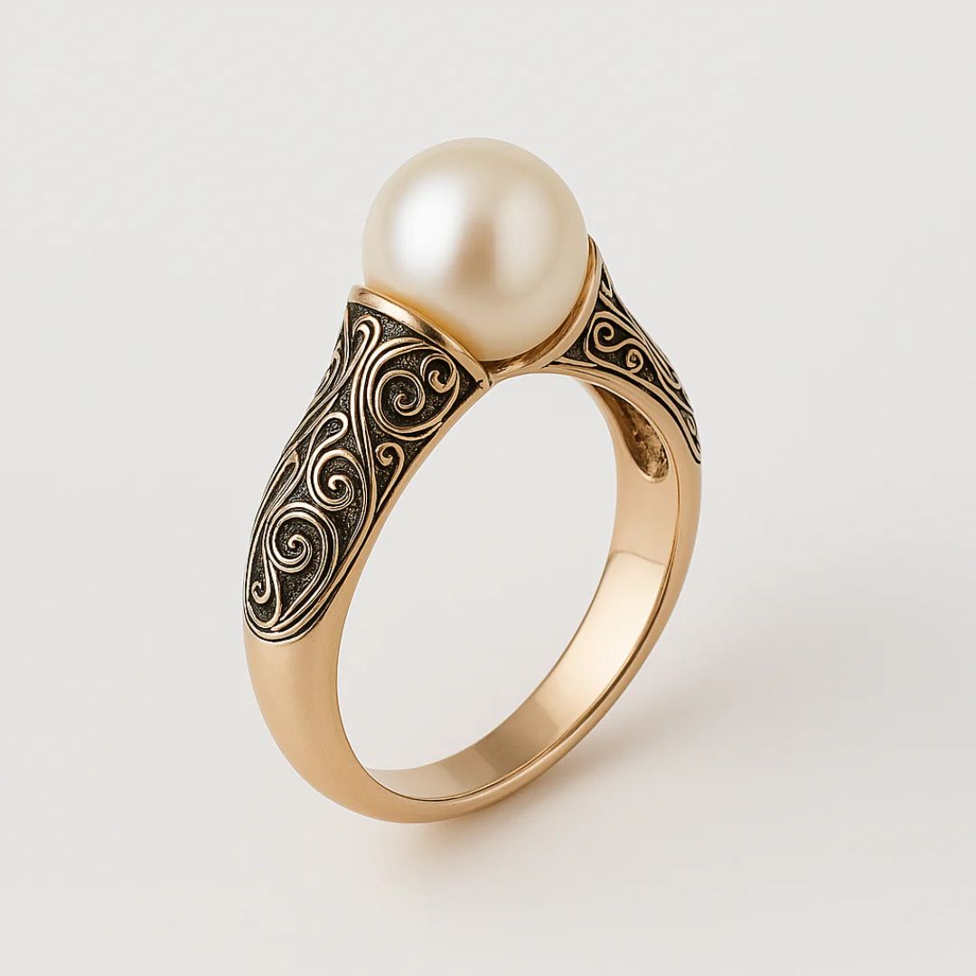 Vintage Goldene Farbe Perle Ring