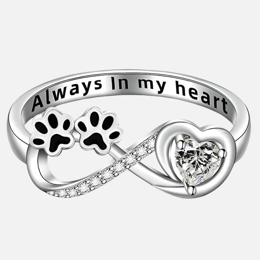 ARINA – Charm-Pfotenring mit Herz- und Infinity-Design sowie funkelnden Zirkonia für besondere Akzente