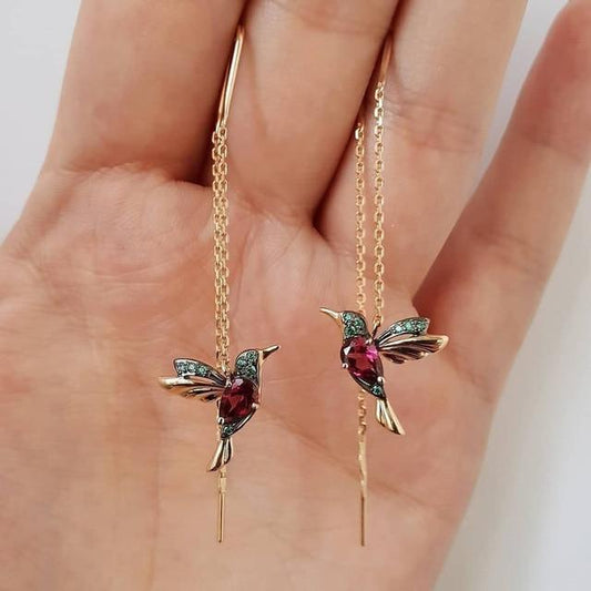 Zierliche Kolibri Ohrringe mit Zirkonia